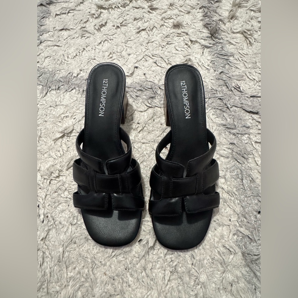 Thompson Black Block Heel Sandals - Picture 2 of 8